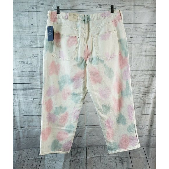 Universal Thread Womens Vintage Straight Jeans Sz 18 White Pink High Rise - Picture 3 of 7